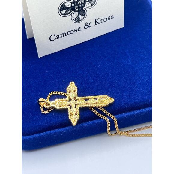 Vintage Camrose & Kross JBK
Jacqueline Kennedy Gold Plated Crystal Cross Pendent - Picture 13 of 16
